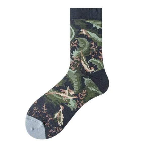 4 Pairs Women's Oil Painting Art Socks - Picture 2 of 4